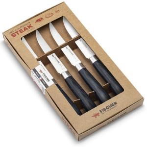 4 couteaux à steak fischer gamme zen présentés dans leur packaging